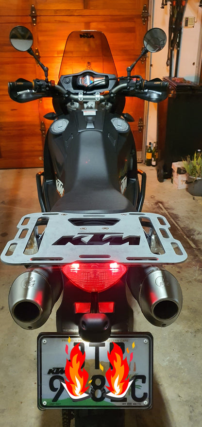 KTM 950 / 990 Adventure Luggage Rack Plate - Large 380x300x8mm (Optional Precision Cut Rubber Mat Available)