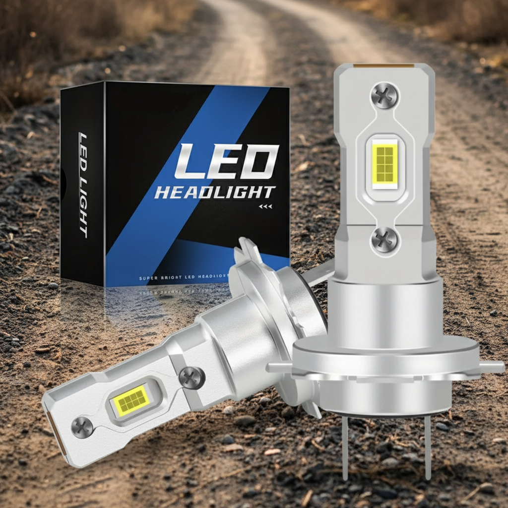 LED Headlight Bulb Kit - Includes 1x H7 and 1x H3 Bulb - Plug and Play